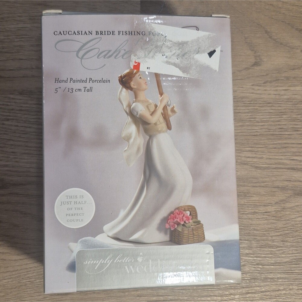 Weddingstar Cake Topper Bride Reaching for her Star the Groom Porcelain Figurine